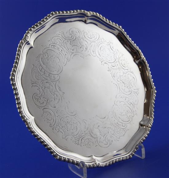 A George III silver waiter by John Crouch I & Thomas Hannam, 11 oz.